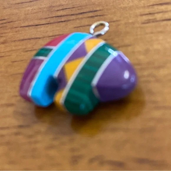 Multi Color Stone Bear pendant - Picture 3 of 3